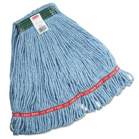 Rubbermaid Commercial 1 in Looped-End Wet Mop, Blue, Cotton/Synthetic, PK6, FGC11206BL00 FGC11206BL00